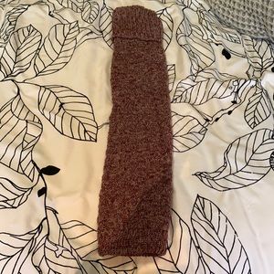 Target brand white and maroon boot toppers